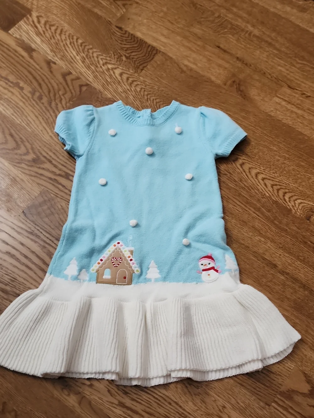 Vintage Gymboree Winter Wonderland Gingerbread Snowman Knit Sweater Dress, 5T